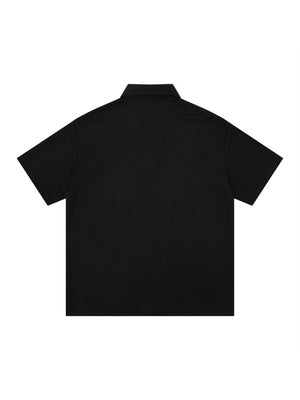 Graffiti Embroidery Letter Loose-fit POLO Shirt