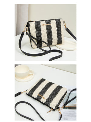 Resort Striped Straw Crossbody Bag