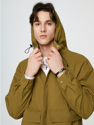 Water Proof Windproof Solid Color Hooded All-match Work Jacket
