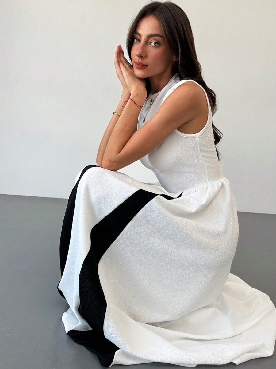 Color-blocked Splicing Parties Maxi Dresses