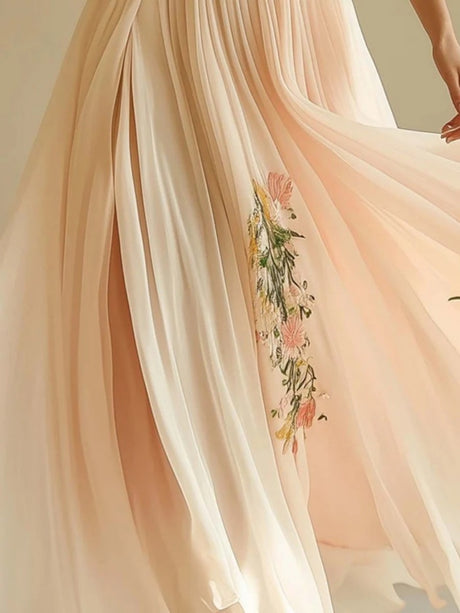 Floral Print V-neck Short Sleeve Maxi Dresses