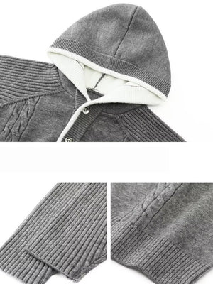 Pull à capuche demi-zip effet superposé et color-block