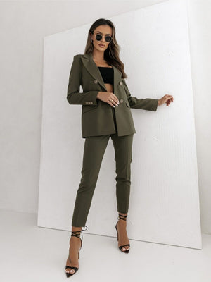 Buttons Double Row Commuting Blazers