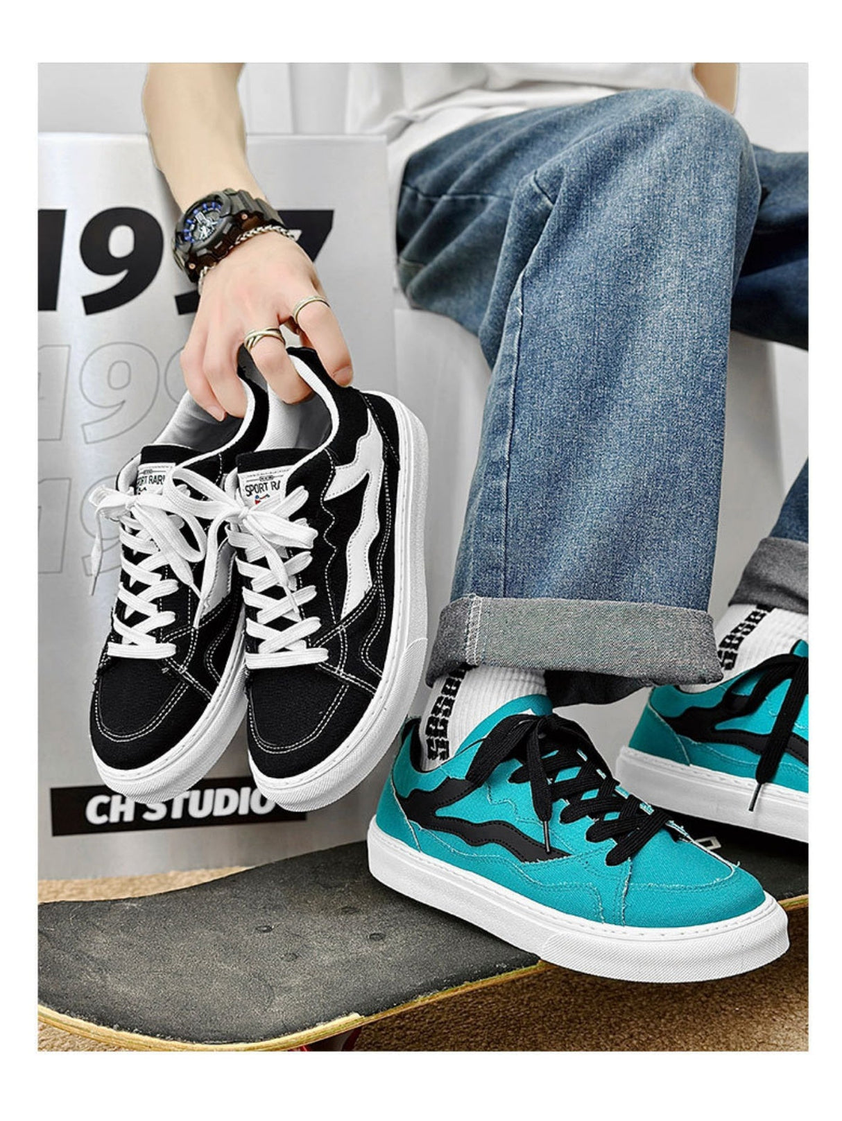 Liber Four Seasons Colorblock Men's Casual Sneakers