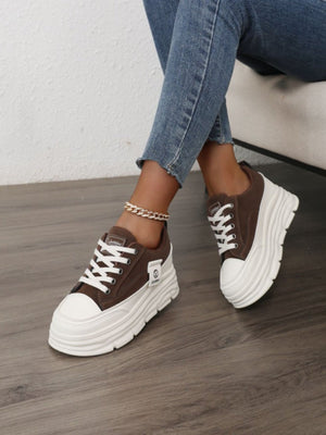 Colorblock Thick-Sole Women's Casual Sneakers