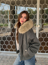 Jackets Fleece Lined With Fur Collar Hooded Loose Leisure Cotton Clothes