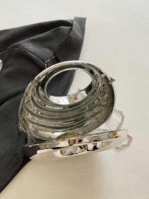Acrylic Glossy Irregular-shaped Clutch/crossbody Bag For Evening Events