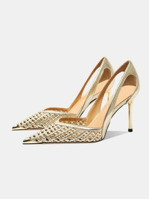 Woven Openwork High Heels