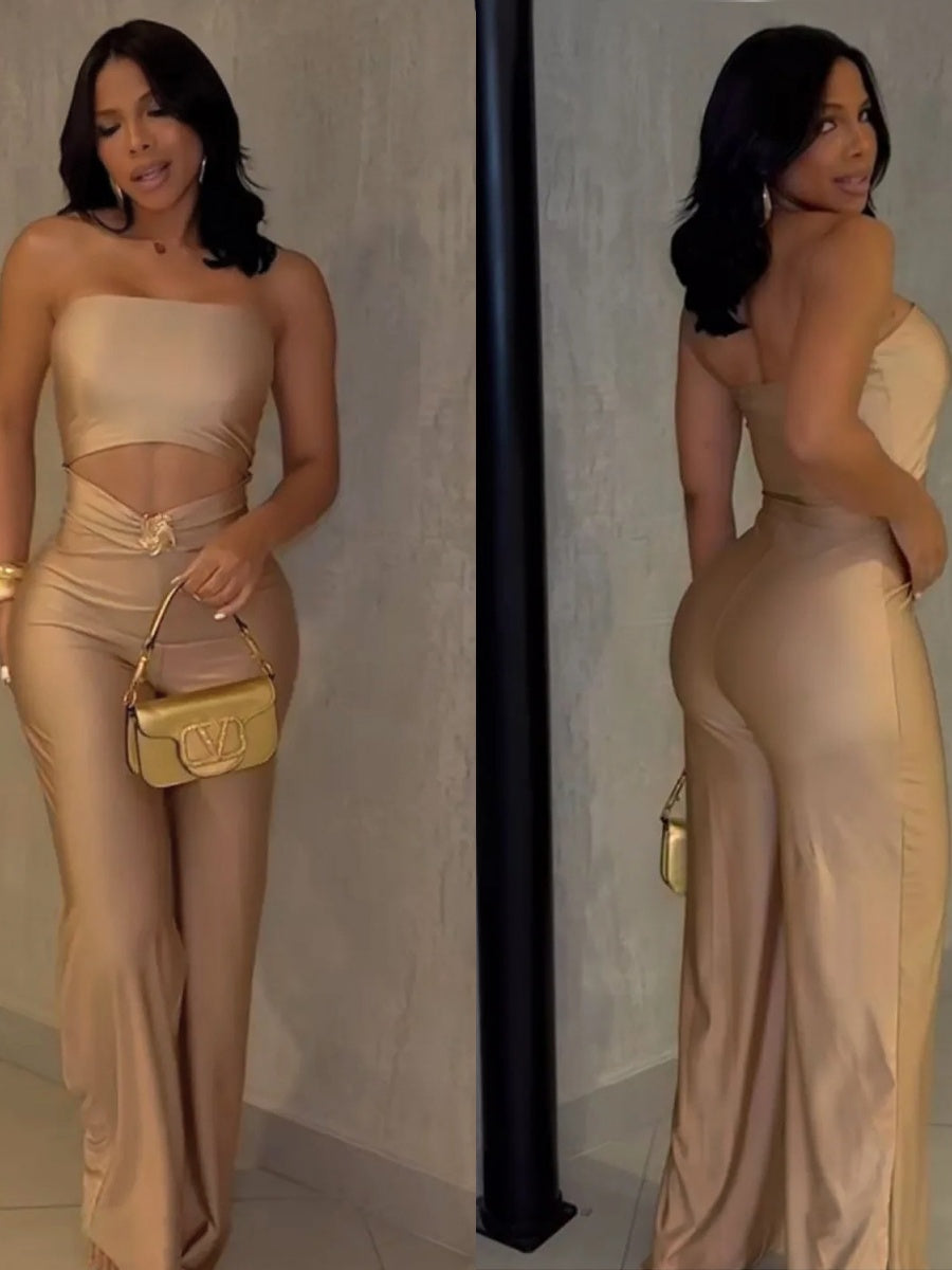 Navel Tube Top Jumpsuits