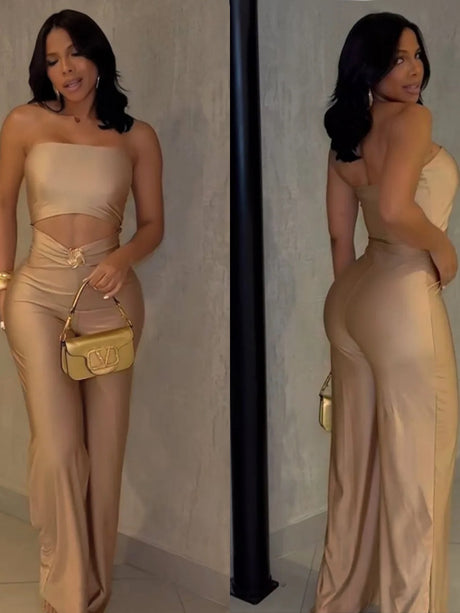 Navel Tube Top Jumpsuits