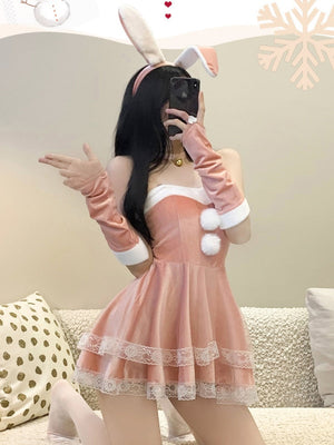 Christmas Bunny Girl Costume Cosplay Multi-piece Sets