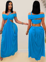 Gauze Sexy Bare Waist Parties Maxi Dresses