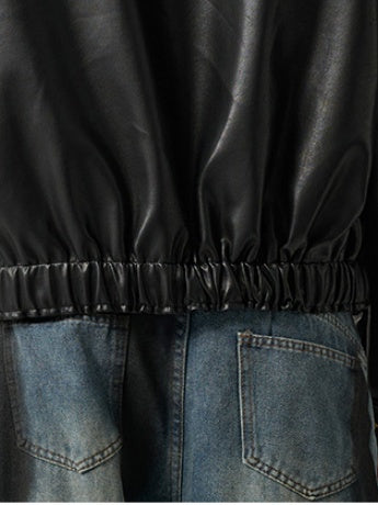 Solid Color Cleanfit Short Leather Jacket Lapel Jacket