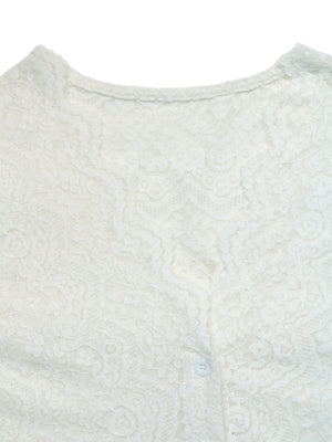 Lace Jacquard Buttons Solid Color Blouse&Shirts