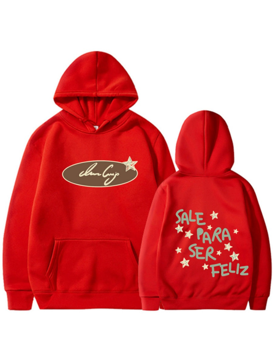 Bemalung geometrischer Muster, lockere Kapuzenpullover.