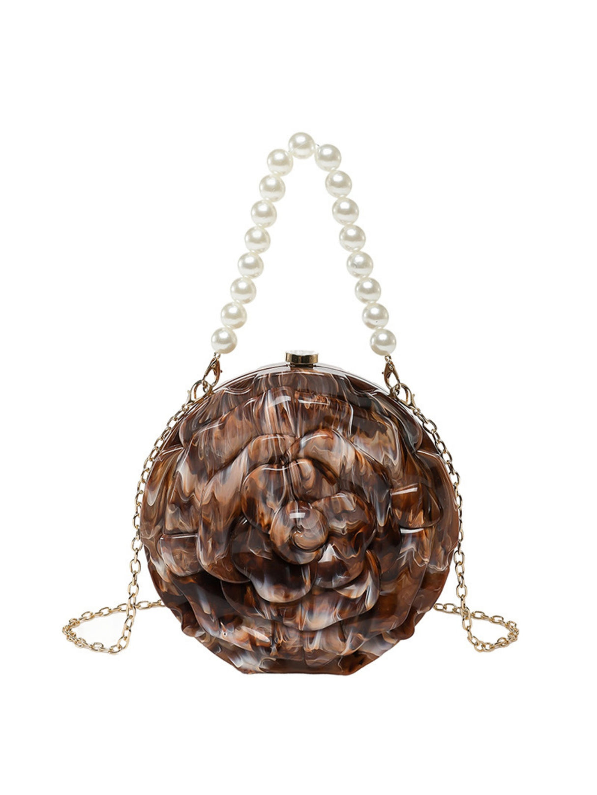 Flower-shaped Round Evening Shoulder Bag