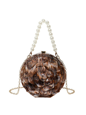 Flower-shaped Round Evening Shoulder Bag