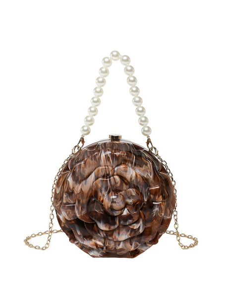 Flower-shaped Round Evening Shoulder Bag
