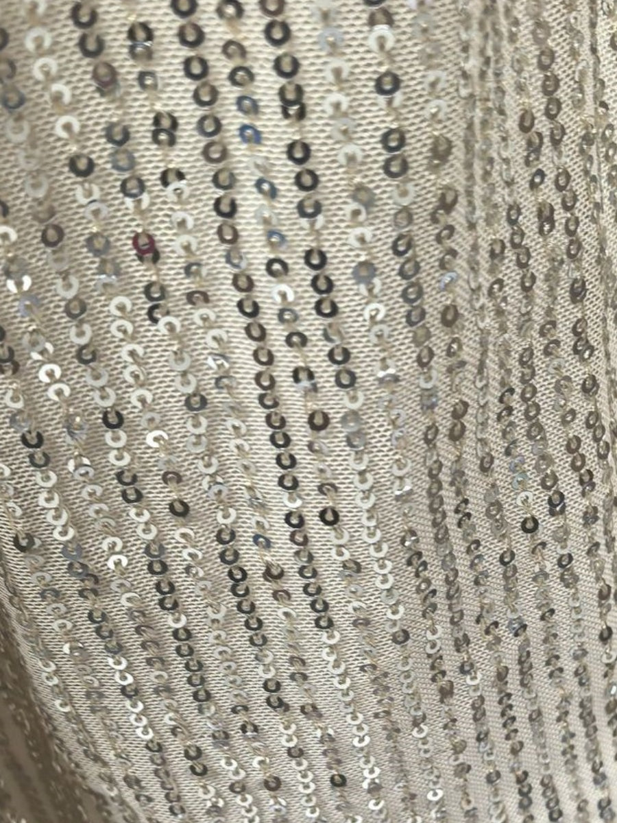 Sequins Small Suit High Waist Casual Straight Leg Pants 2-piece Sets