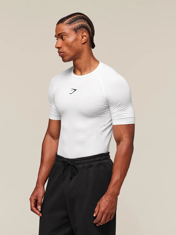 GYMSHARK Sports Fitness Running Printed Tight T-shirts