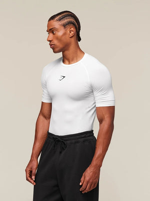 GYMSHARK Sports Fitness Running Printed Tight T-shirts