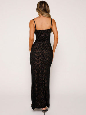 Sexy Lace Halter-neck Low-cut Bodycon Dress