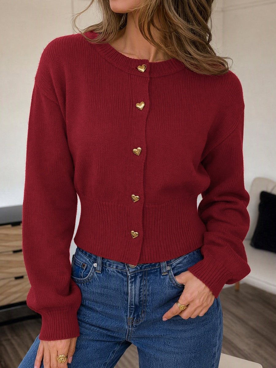 Buttons Solid Color Cardigans