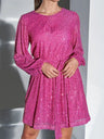 Sequins Waist Shaping Short Sleeves Mini&Short Dresses