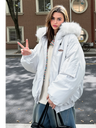 Cotton-padded Hooded  Jacket With Fur Collar