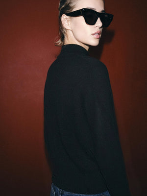 100% Cashmere Turtleneck Cardigan
