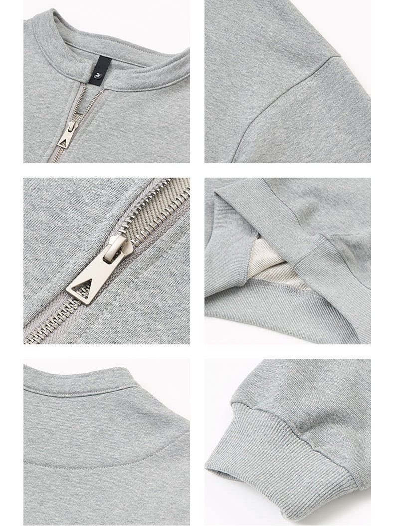 Retro Loose-fit Boxy Half Zipper Sweatshirts&Hoodies