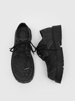 Chaussures Derby en jean déchiré