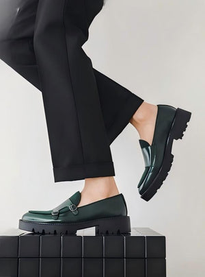 Patchwork Platform Slip-on Loafers