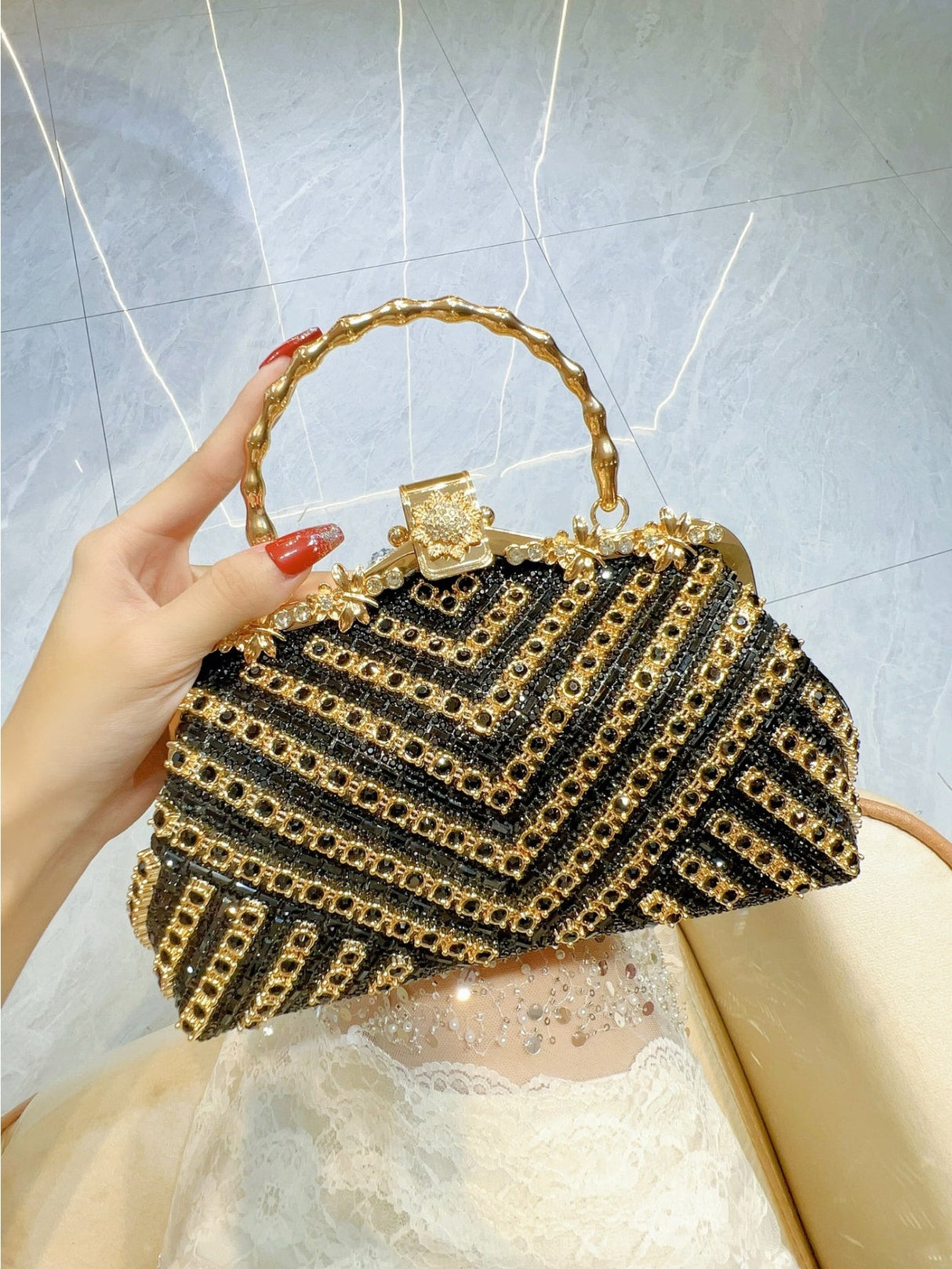 Liber Four Seasons ACC Rivet Diamond Shell Bag