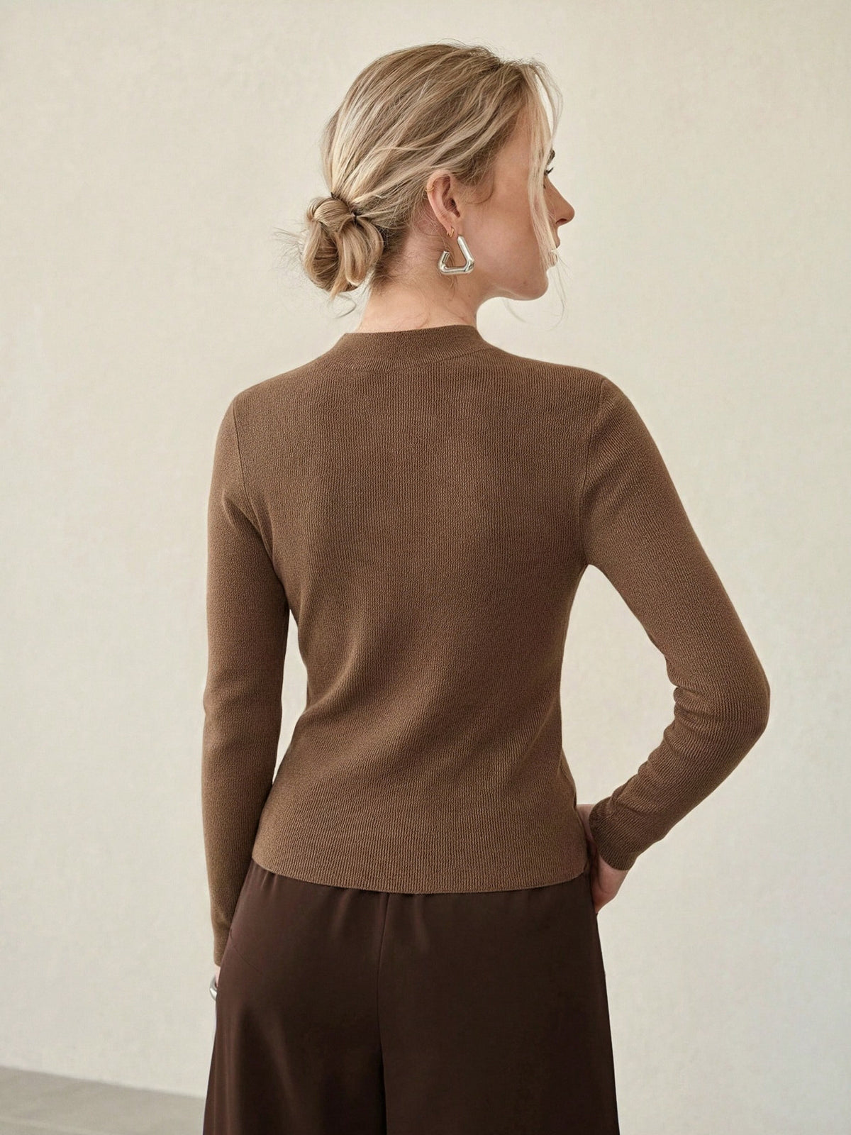 100% Merino Cotton & Wool Seamless Turtleneck Sweater