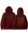 Long Sleeve Leisure Faith Over Fear Print Hoodies