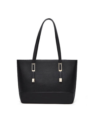 3-piece Plaid Embossed Tote Bag Set