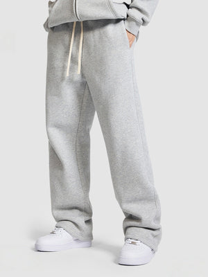 Plush Sports Loose Solid Color Zipper Hooded Sweatshirts&Hoodies Set