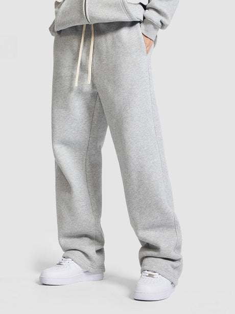 Plush Sports Loose Solid Color Zipper Hooded Sweatshirts&Hoodies Set