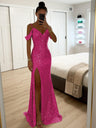 Sequins Slit Formal Dress Maxi Dresses
