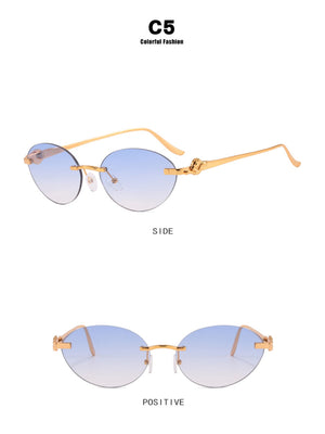 Frameless Oval Sunglasses