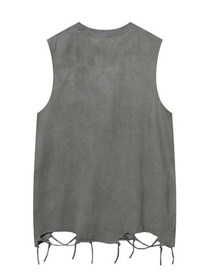 Letter Printed Loose-fit Ins Tank Tops