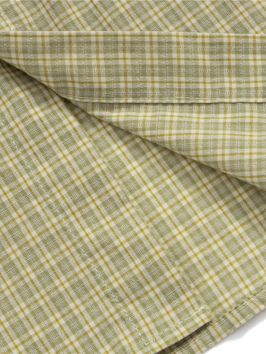 Liber Autumn Neutral wear Fake two pieces Plaid Shirts
