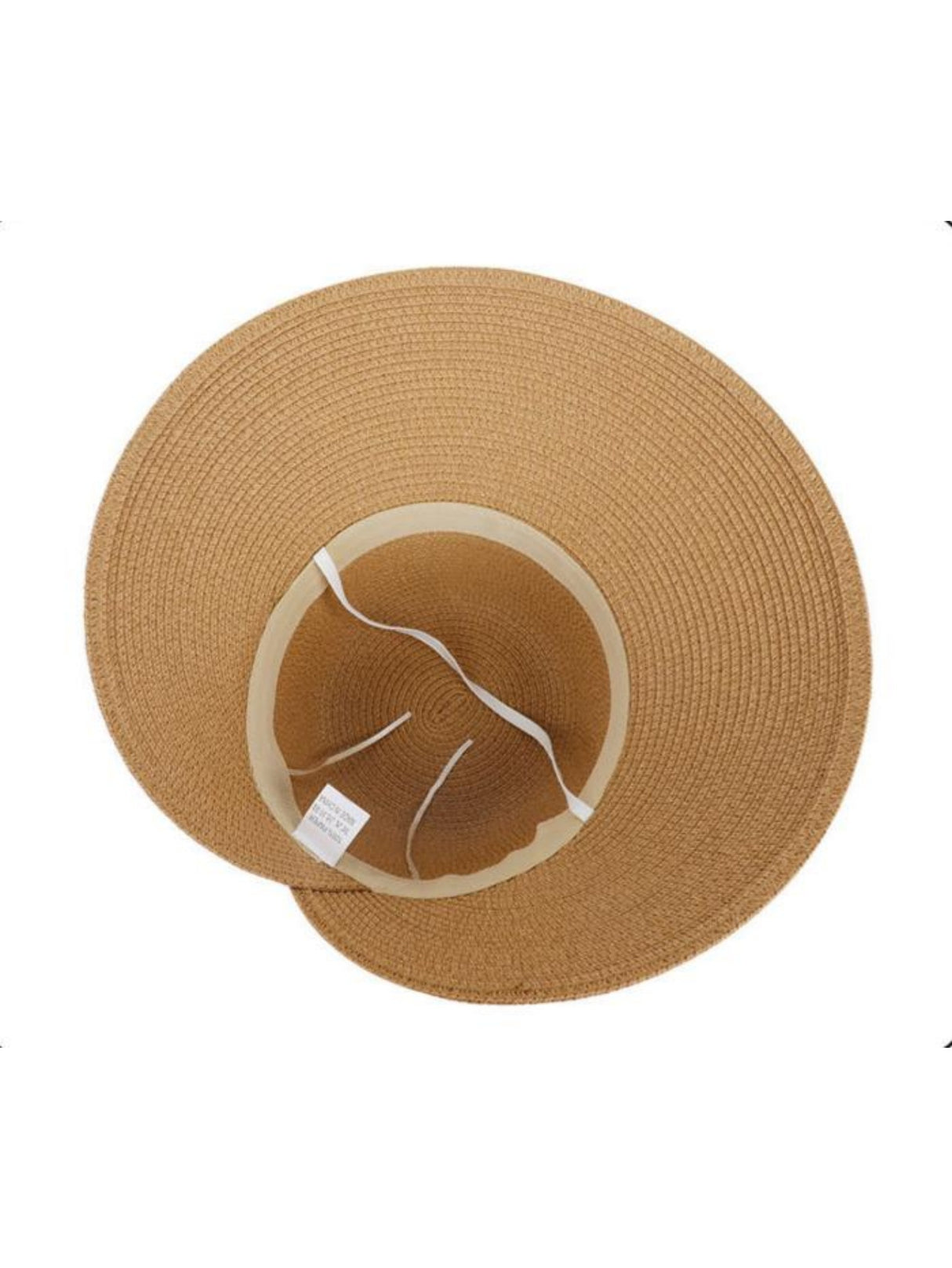 Beach Vacation Sunshade Straw Hat With Wide Brim, Bow And Ribbon