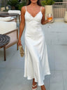 Lace Patchwork V-neck Backless Maxi Dresses