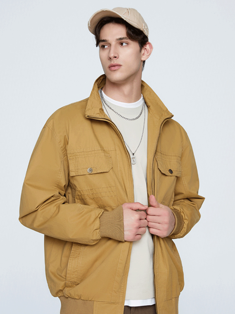 Thin Stand Collar Personality Outdoor All-match Work Jacket
