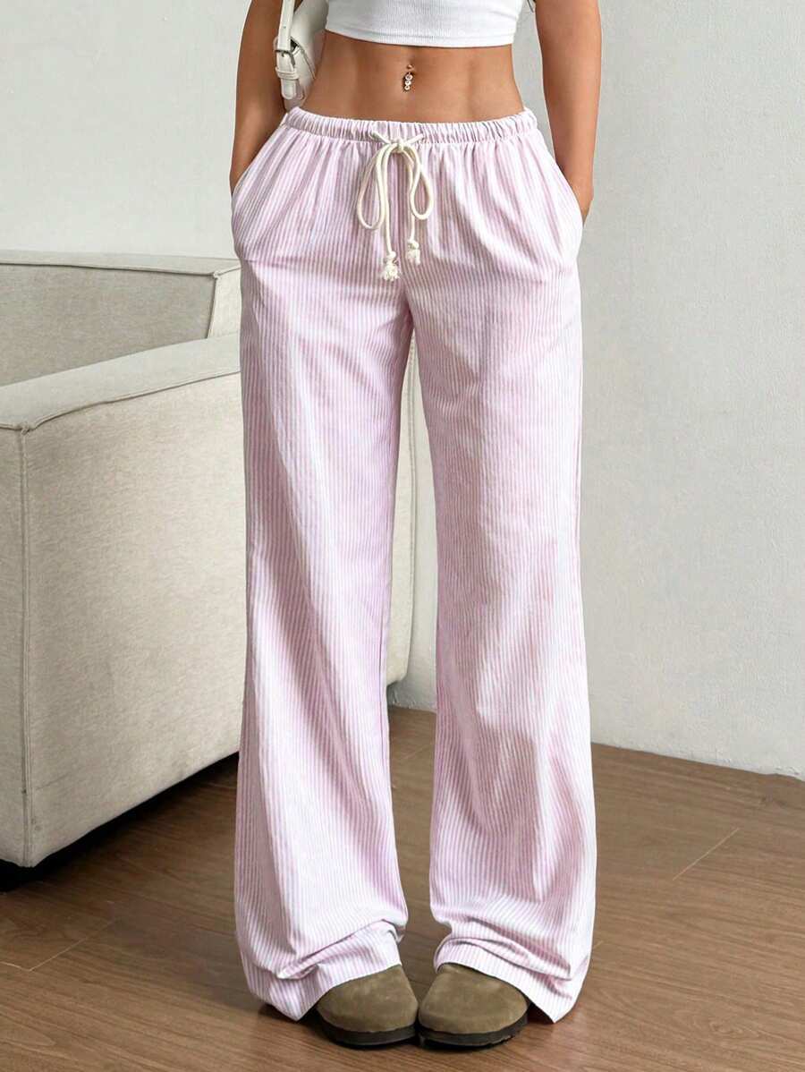 Striped Casual Wide-Leg Pants