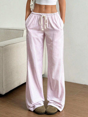 Striped Casual Wide-Leg Pants