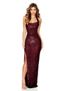 Slit Sequined Halter Neck Maxi Dresses