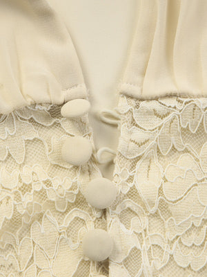 Two-piece Set: Lace Chiffon Cardigan Top, Loose-fitting Sheer Belted Skirt